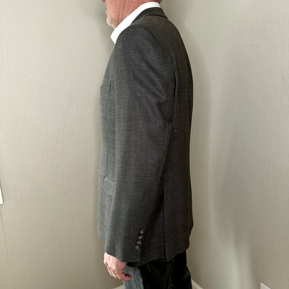 JOSEPH ABBOUD 2 Button Blazer Sport Coat Silk Wool Textured Grey Tan Brown 44R - Picture 5 of 16